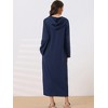 cheibear Women's Zip Up Sweatshirt Robe Hooded Long House Coat Bathrobe Fall Winter - 3 of 4