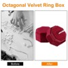 Unique Bargains Velvet Octagon Wedding Ring Jewelry Gift Display Holder Box - 4 of 4