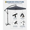 10FT Hanging Cantilever Umbrella, Offset Patio Umbrella Outdoor Sun Shade with Easy Tilt Adjustment, 8 Ribs, UV Protection for Backyard, Lawn - 4 of 4