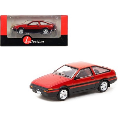 Toyota Sprinter Trueno (AE86) RHD Red and Black with Red Interior J  Collection Series 1/64 Diecast Model by Tarmac Works