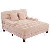 Merax Modern Chenille Adjustable Chaise Lounge Sofa with RGB LED Lighting - 3 of 4