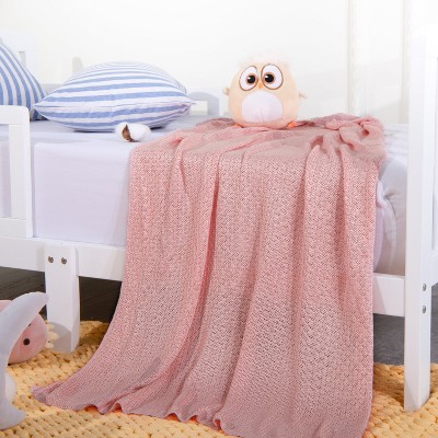 Bamboo Cable Knit Toddler Blanket, Soft and Breathable Touch Baby Blanket - NTBAY