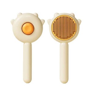 BABYYER Self-Cleaning Hair Brush with Release Button , Soft Silicone Grooming Comb,Pet Hair Remover Tool,for Long and Short Haired Cats - 1 of 4