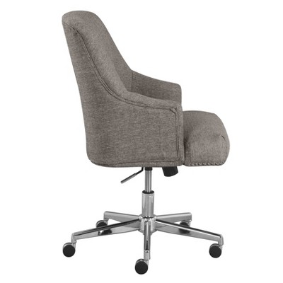 Leighton Medium Gray Fabric Swivel Home Office Chair with Memory Foam