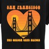 Women's - Instant Message - San Fran Golden Gate Heart Short Sleeve Graphic T-Shirt - 2 of 4