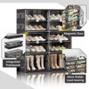 Kumasinova 5 Tiers Foldable Shoe Storage Cabinet with Clear PET Doors,Plastic Stackable Shoe Box,Shoe Organizer for Entryway,Living Room,Closet,Black - 3 of 4