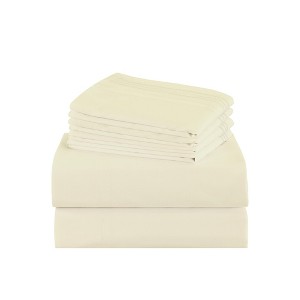 Marcielo 4/6 Pcs Soft Solid & Embroidery Bed Sheets Set - 1 of 4