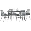 vidaXL Patio Dining Set with Cushions Outdoor Dining Furniture Poly Rattan Glass - Gray 55.1" x 27.6" x 29.1" 4 Piece - 2 of 4