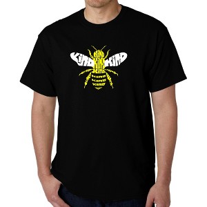 LA Pop Art Men's Word Art T-shirt - Bee Kind Black Small - 1 of 4