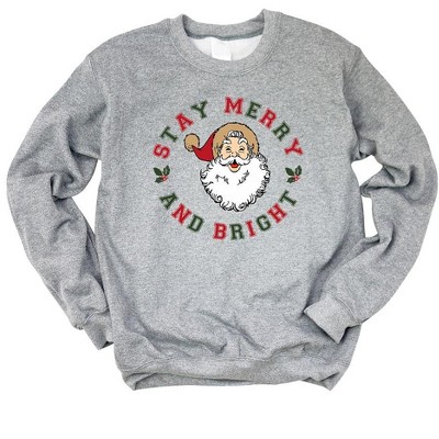 Simply Sage Market Women's Graphic Sweatshirt Stay Merry and Bright Circle