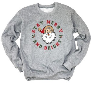 Simply Sage Market Women's Graphic Sweatshirt Stay Merry and Bright Circle - 1 of 2