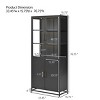 76.75'' LED Lighted Display Cabinet with Double Glass Doors, Steel Curio Storage Cabinet with Glass for Collectibles,Office-Maison Boucle - 4 of 4