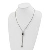 Chisel Stainless Steel Polished Black IP-plated Bead Tassel Adjustable to 26" Snake Chain Necklace - 3 of 3