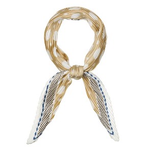 Allegra K Women's Polka Dot Pleated Neck Scarf Rhombus Handkerchief 40x18 inches(LxW) 1 Pc - 1 of 4