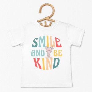 The Juniper Shop Mini Smiley Smile and Be Kind Aria Toddler Short Sleeve Tee - 1 of 4