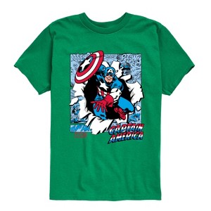 Boys' - Marvel - Captain America Panels Short Sleeve Graphic T-Shirt - 1 of 4