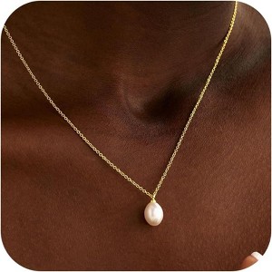 14K Gold Plated Layered Pearl Necklace - Women's Trendy Jewelry for Wedding & Birthday - 1 of 4