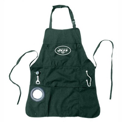 Evergreen NFL New York Jets Ultimate Grilling Apron Durable Cotton with Beverage Opener and Multi Tool