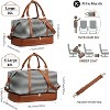 Canvas Weekender Duffel Bag with Shoe Compartment for Men & Women, Overnight Carry-On Travel Tote with Luggage Sleeve - 2 of 4