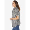 Roaman's Women's Plus Size French Check Big Shirt - image 4 of 4