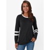 Women's Long Sleeve Color Block Tunic Tops Casual Loose Fit Crewneck Shirt Basic Tee  Fashion Fall Trendy Outfits - 2 of 4