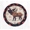 Earth Rugs Winter Elk Coaster – 5"x5" Braided Jute with Printed Woodland Wildlife Scene for Rustic Lodge & Cabin Decor - 2 of 3