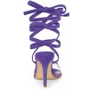 Allegra K Women's Polka Dots Clear Heel Lace Up Stiletto Heels Sandals - 4 of 4