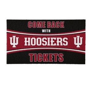 Evergreen Come Back with Tickets Indiana University 28" x 16" Woven PVC Indoor Outdoor Doormat - 1 of 4