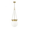 Calhoun 13" Steel Pendant Light with Milk Glass Globe - Dimmable, 1 Bulb, 60W, Dry Rated - 2 of 4