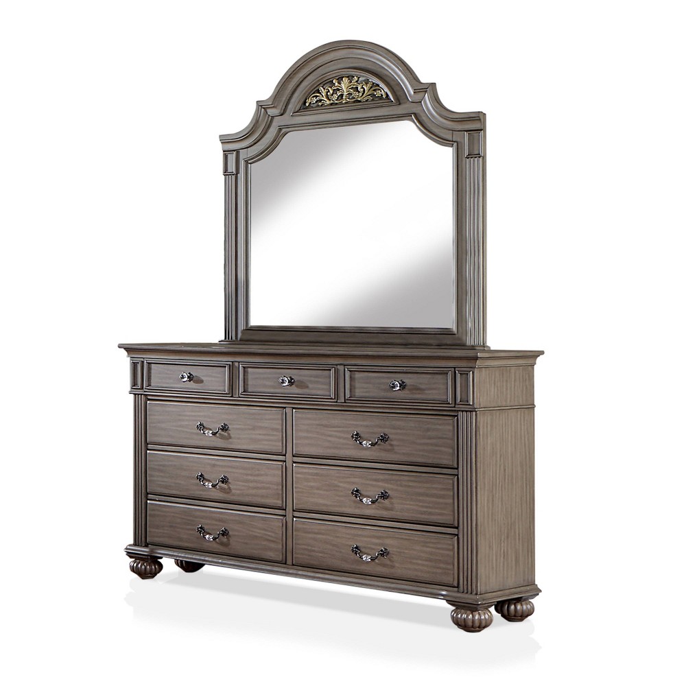Photos - Dresser / Chests of Drawers Pennings 9 Drawer Dresser with Mirror Gray - HOMES: Inside + Out