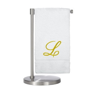 BC BARE COTTON Monogrammed Bath Towel, Personalized Gift, 27 x 54 inches - Set of 2 - White - Gold Script - 1 of 1