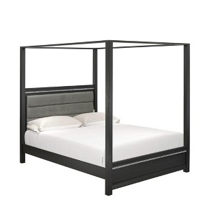 East West Furniture, Denali Modern Queen Bed - Brushed Gray Finish - 1 of 4