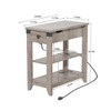 Narrow End Tables, Flip Top Side Tables with Charging Station, Nightstands - 2 of 4