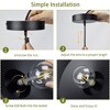 Runesay Black Pendant Light, Farmhouse Metal Adjustable Hanging Light Fixture, Dome Barn Pendant Light, Vintage Swag Light, E26(bulb not included) - 3 of 4