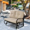 Tangkula Patio Loveseat Bench Steel Frame Furniture Rocking Bench With Cushions Outdoor - 2 of 4