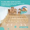 DoCred Toddler Floor Bed for Kids, Wood Floor Bed w/Slats & Fence for Girls and Boys, Montessori Bed Frame - 3 of 4