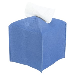 Unique Bargains Bathroom Office Car PU Leather Square Decorative Holder Dispenser Tissue Box Cover 5" x 5" - 1 of 4