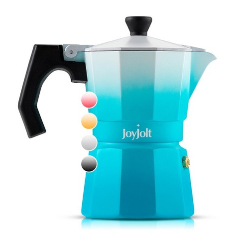 Joyjolt Italian Moka Pot 3 Cup Stovetop Espresso Maker Aluminum Coffee  Percolator Coffee Pot - Blue : Target