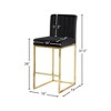 Meridian Furniture,Giselle Black Velvet Stool - 4 of 4