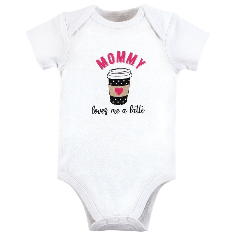 Hudson Baby Infant Girl Cotton Bodysuits, Mommy Latte, 4 of 7