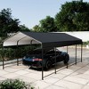 12x20 FT Metal Carport, Heavy Duty Carport Canopy With Galvanized Metal Roof And Frame, Outdoor Garage Car Shelter Shade For Pickup Boat Tractors - 4 of 4