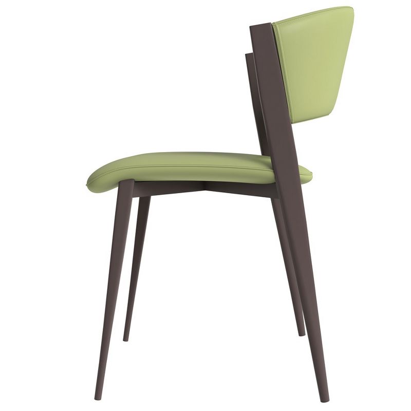 LeisureMod Aspen Modern Dining Chairs, Upholstered Leather Kitchen Room Chairs, with Metal Legs, Stylish and Ergonomic Design, 5 of 9