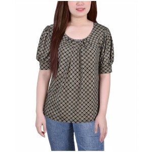 NY Collection Womens Printed Balloon Puff Sleeve Dolman Blouse - 1 of 1
