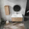 Vynxaria 36 in. Single Wall-Mounted Imitation Oak Plywood Bath Vanity with White Resin Top KD-PACKING Ready to Assemble - 4 of 4
