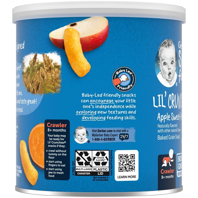 Gerber Lil' Crunchies Baked Whole Grain Corn Snack Apple and Sweet Potato - 1.48oz, 6 of 10