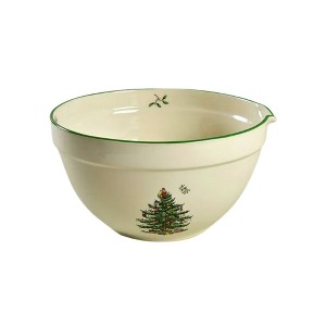 Spode Christmas Tree Mixing Bowl with Spout, 2 Quart Batter Bowl with Pour Spout Measures 9-Inches, Holiday Serving Dishes - 1 of 4