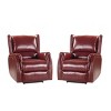 Paulina Genuine Leather Power Recliner with Wingback Design Set of 2|ARTFUL LIVING DESIGNS - 3 of 4