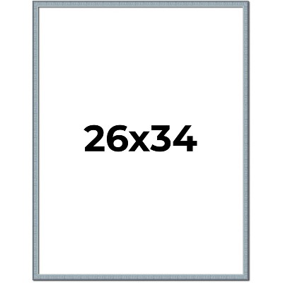 PosterPalooza | Textured Blue Picture Frame - UV Acrylic, Foam Board Backing, Hanging Hardware