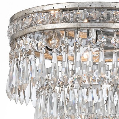 Mercer Olde Silver 3-Light Crystal Flush Mount Ceiling Fixture
