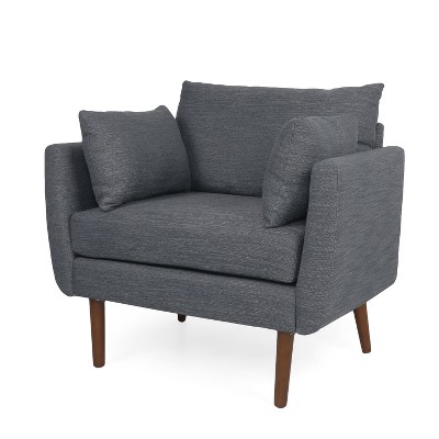 GDFStudio Viewland Contemporary Fabric Upholstered Club Chair with Accent Pillows